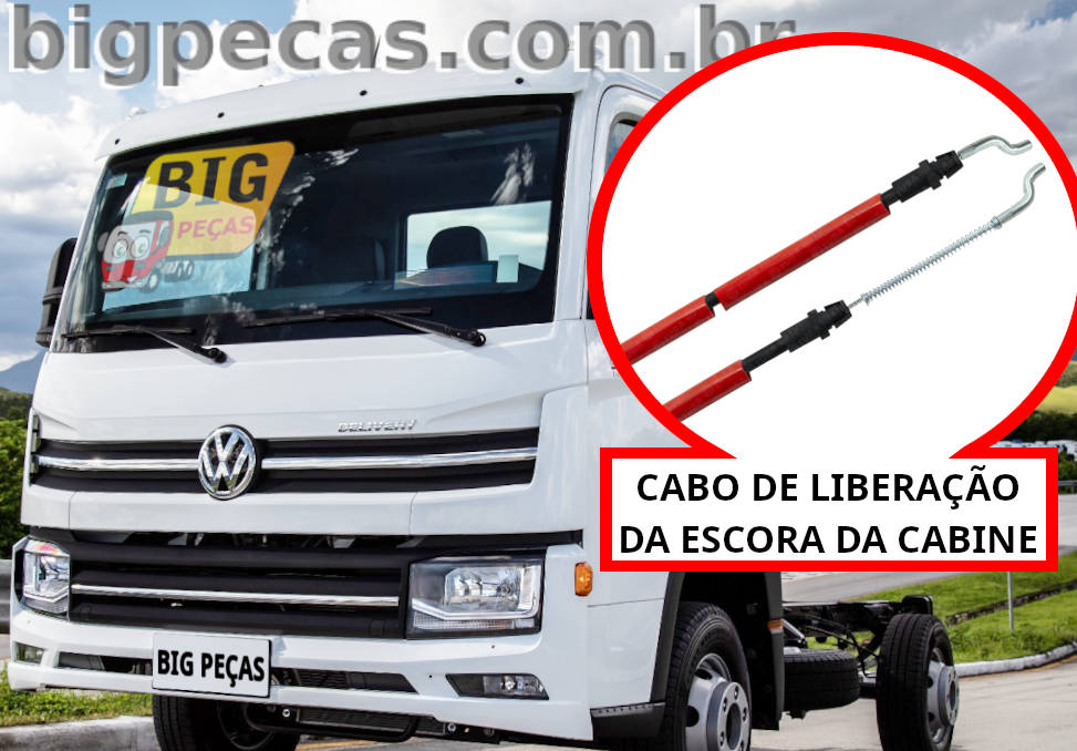 CABO DE LIBERAÇÃO DA ESCORA DA CABINE 1765MM VW DELIVERY (2018 EM DIANTE)